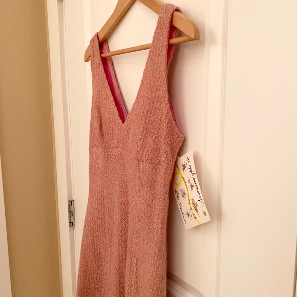 No Appt. Necessary V-Neck Knit Sleeveless Dress Lined Soft Pink Size Medium - Picture 5 of 12